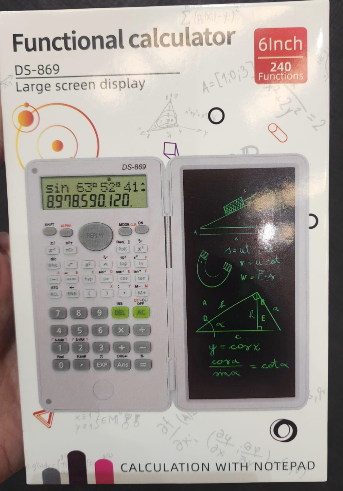 CALCULADORA CIENTÍFICA 240 FUNCIONES CON PIZARRA GRÁFICA