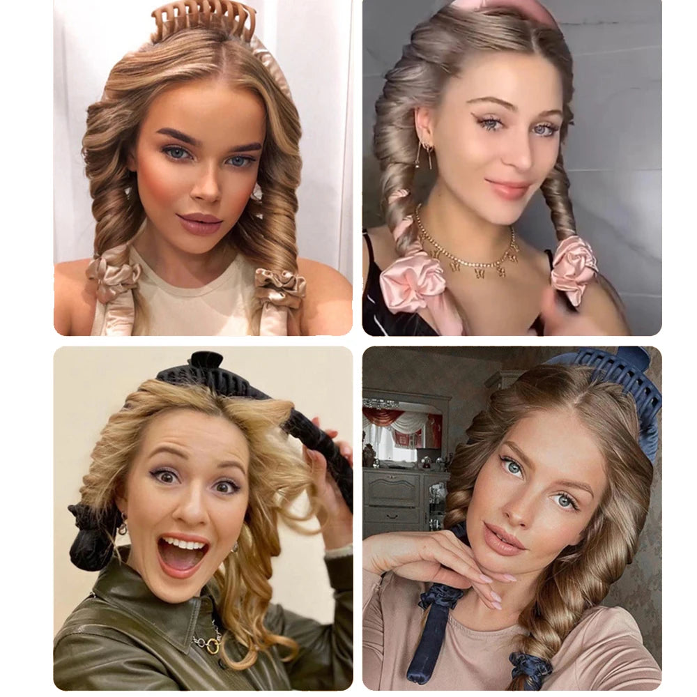 RIZADOR DE CABELLO SIN CALOR CON DIADEMA Y PINZA